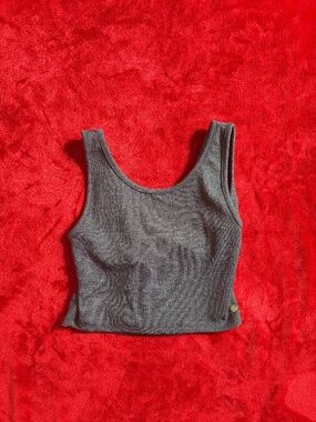 Roxy Textured Slate Blue Criss-Cross Crop Top Tank — Size M